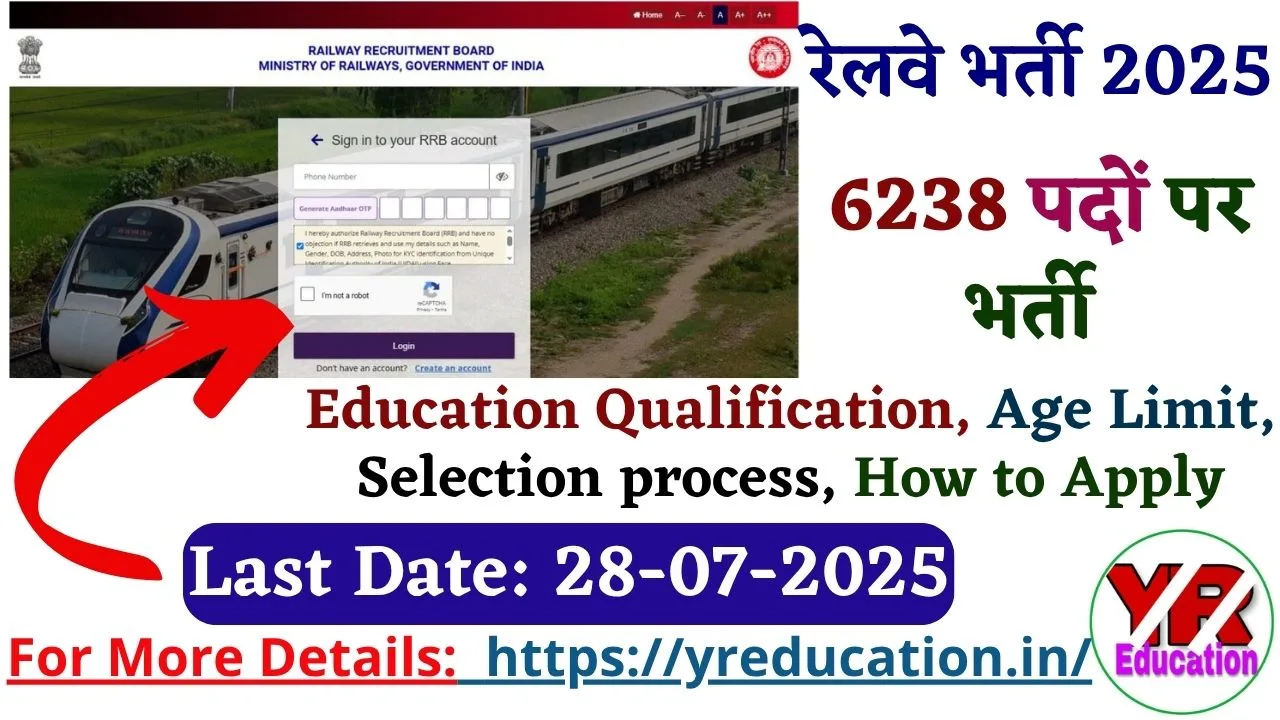RRB Technician Recruitment 2025 Apply Online for 6238 Posts