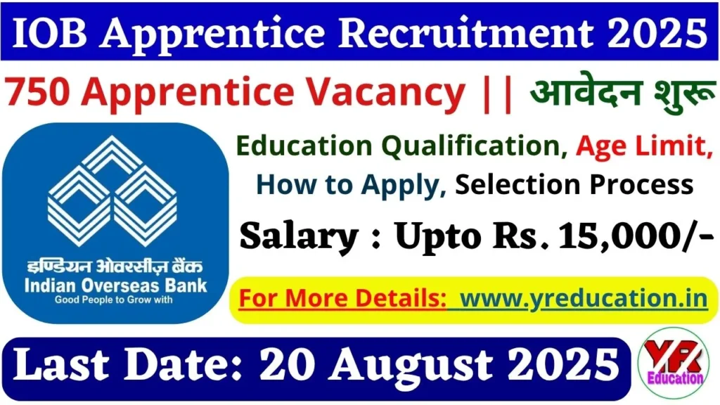 Indian Overseas Bank Apprentice Recruitment 2025 - Apply Online for 750 Posts