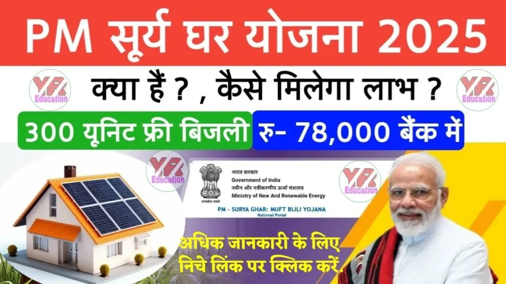 PM Surya Ghar Muft Bijli Yojana 2025: मुफ्त बिजली पाएँ अपने घर पर सोलर पैनल से आसानी से