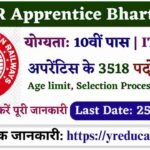 RRC SR Apprentice Bharti 2025: रेलवे में 3518 अप्रेंटिस पदों पर निकली नौकरी, 10वीं-12वीं पास करें अप्लाई