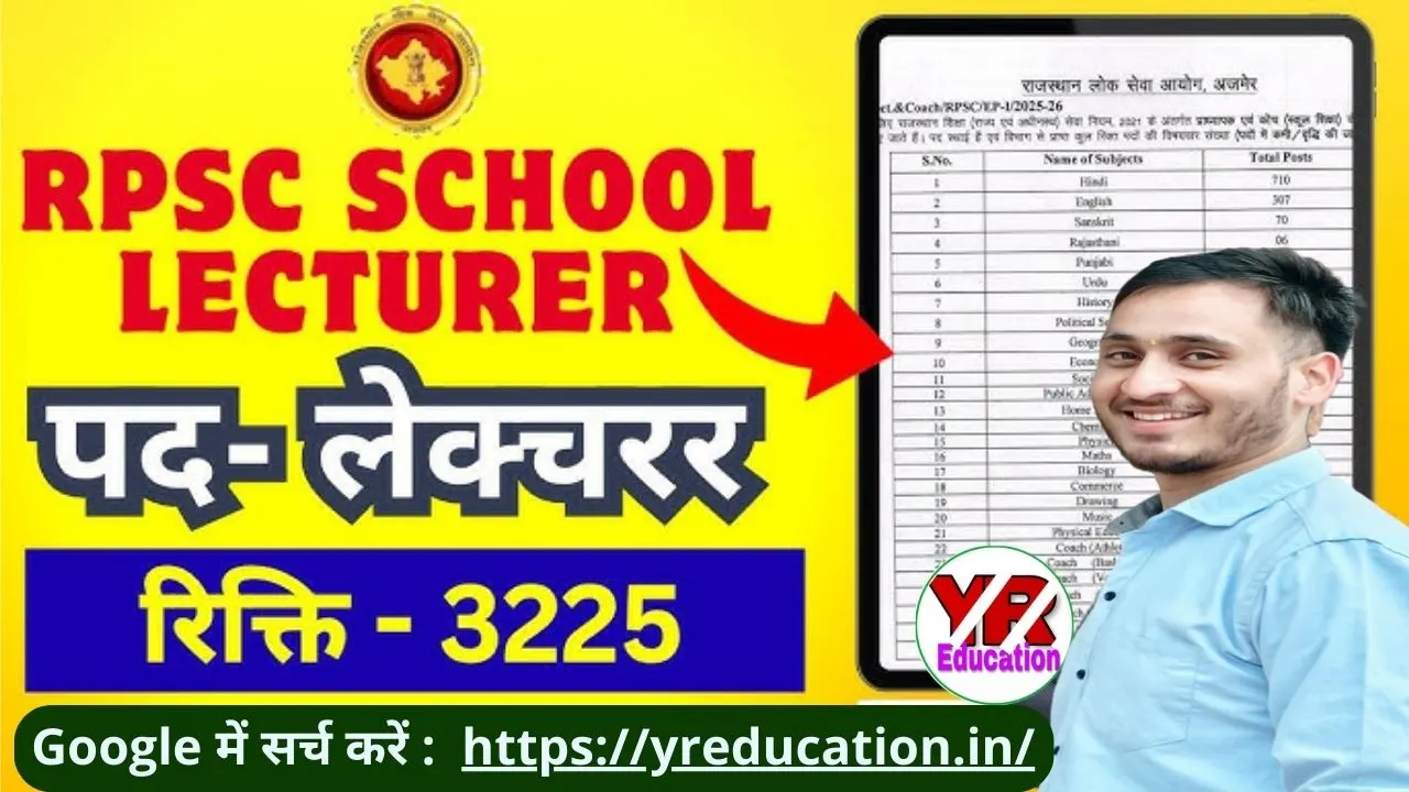 RPSC School Lecturer 1st Grade Teacher Recruitment 2025: 3,225 Vacancies, Complete Guide