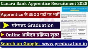 Apply Now: Canara Bank Apprentice Recruitment 2025 - 3500 Posts Last Date Oct 12