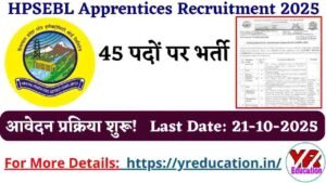 HPSEBL Apprentices Recruitment 2025 - Apply Online for 45 Posts Before October 21