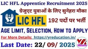 LIC Housing Finance Apprentice Recruitment 2025: 192 Posts, Apply Before Sept 22