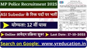 MP Police ASI Subedar Recruitment 2025: 500 Posts! Apply Online Last Date Oct 17