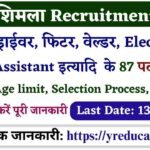 SJVN Shimla Various Posts Recruitment 2025 Notification Out for 87 Posts Apply Now